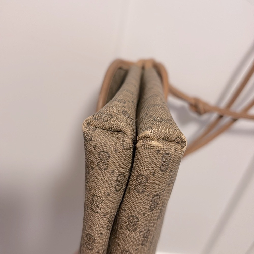 [Gucci] Vintage Interlocking GG Neutral Brown/Tan Long Knot Strap Handbag Purse - Picture 13 of 16